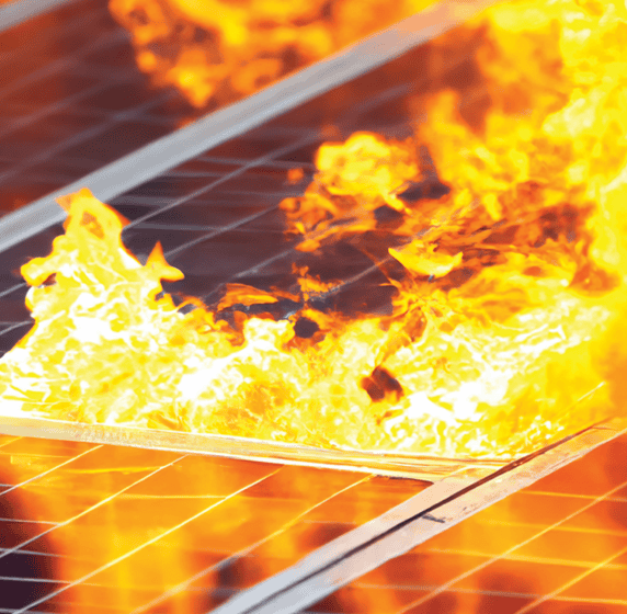 Zarja lektronka - Solarni paneli vžig gorljivost požar
