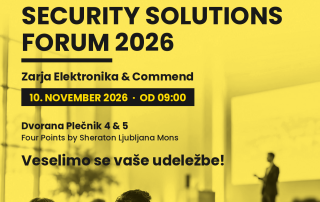 Security Solutions Forum 2026, Zarja Elektronika in Commend, 10. november 2026